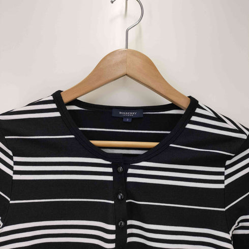 バーバリーロンドン BURBERRY LONDON ヘンリーネック ボーダーカットソー レディース US:0-2
