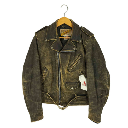 パーフェクトバイショット Perfecto by Schott 80~90s USA製 バイカータグ後期 ワンスター 裏地キルティング レザー ダブルライダースジャケット メンズ US:36