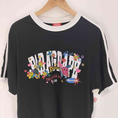 パラグラフ PARAGRAPH フラワー フェイスモチーフ グラフィック ロゴプリント クルーネックTシャツ メンズ 1