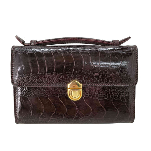 GENUINE OSTRICH オーストリッチ 本革 ハンドバッグ レディース