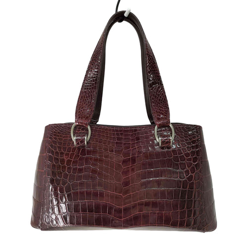 三宝 sanpo JRA CROCODILE LEATHER クロコダイル 本革 ハンドバッグ レディース
