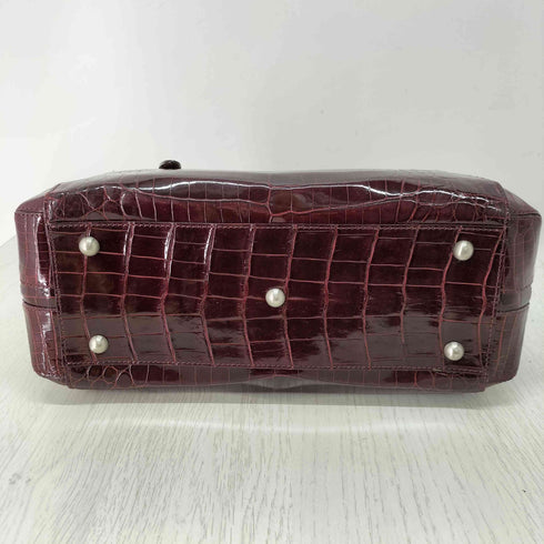三宝 sanpo JRA CROCODILE LEATHER クロコダイル 本革 ハンドバッグ レディース