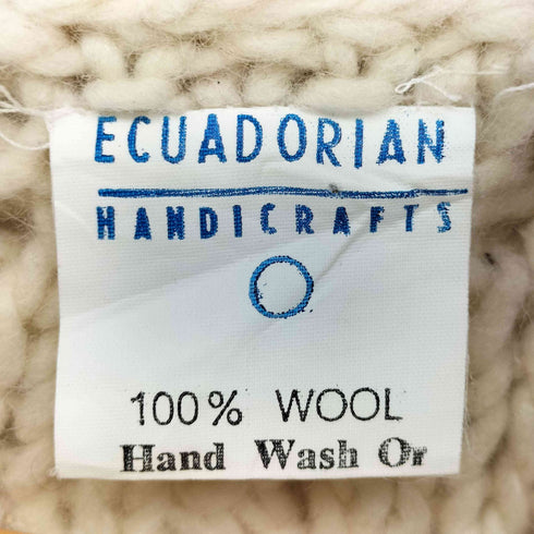ECUADORIAN HANDICRAFTS エクアドル製 クルミボタン カウチン ニット ウール カーディガン レディース