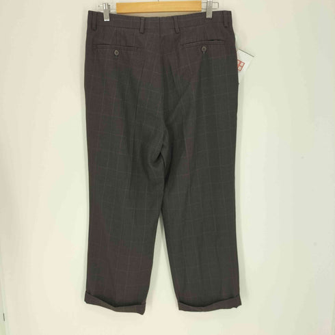 ルイスラファエル LOUIS RAPHAEL TAILORED チェック柄 裾ダブル 2タック スラックス メンズ