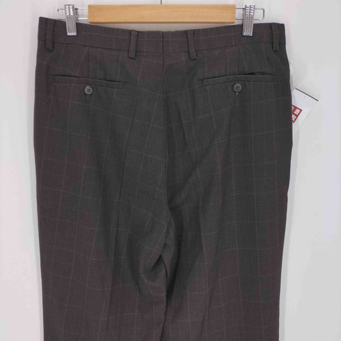 ルイスラファエル LOUIS RAPHAEL TAILORED チェック柄 裾ダブル 2タック スラックス メンズ