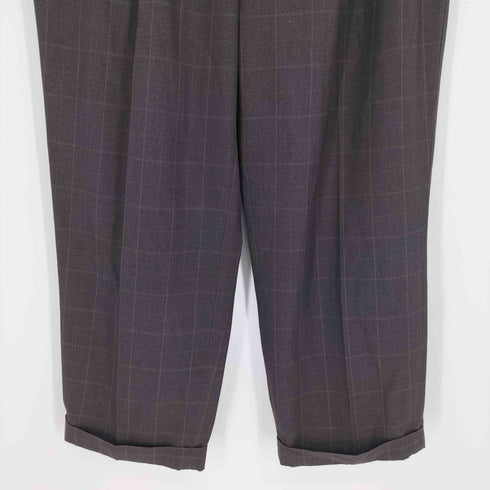 ルイスラファエル LOUIS RAPHAEL TAILORED チェック柄 裾ダブル 2タック スラックス メンズ