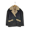 フェイクレザー フェイクファー ジャケット レディース import:M