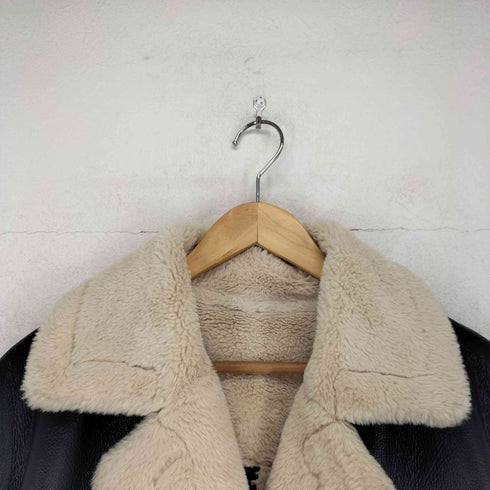 フェイクレザー フェイクファー ジャケット レディース import:M