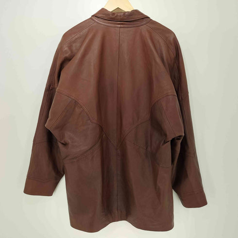 vintage モロッコ製 切替 ダブル レザージャケット レディース import:M