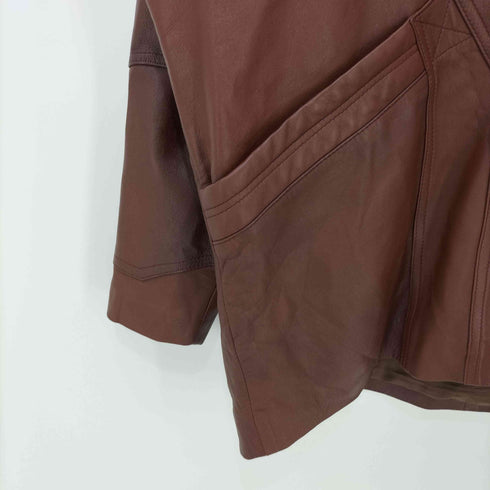 vintage モロッコ製 切替 ダブル レザージャケット レディース import:M