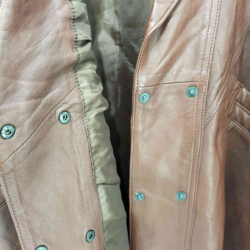 vintage モロッコ製 切替 ダブル レザージャケット レディース import:M