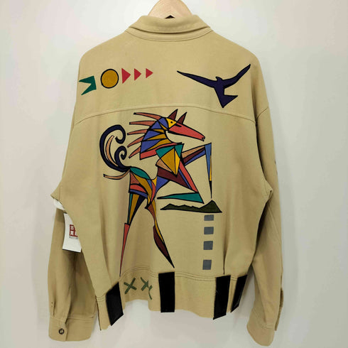 WEK THE WORLD 90s USA製 ボックスフィット アートペイント ワークシャツ メンズ S/M