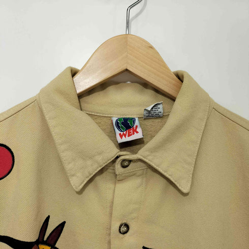 WEK THE WORLD 90s USA製 ボックスフィット アートペイント ワークシャツ メンズ S/M