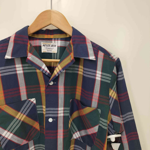 キャンパス CAMPUS 60s usa製 ボックス 開襟 チェック柄 シャツ メンズ