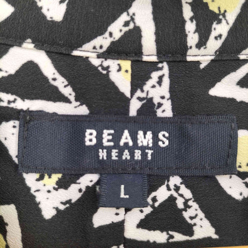 ビームスハート BEAMS HEART プリント オープンカラーシャツ メンズ L