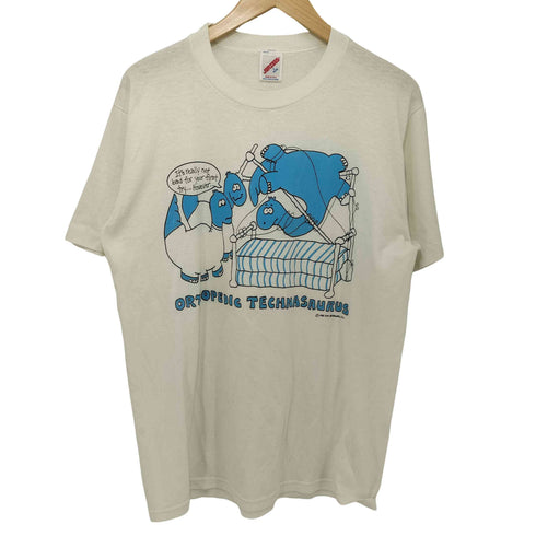 ジャージーズ JERZEES 90s USA製 ORTHOPEDIC TECHNASAURUS 恐竜 クルーネック Tシャツ メンズ import:L