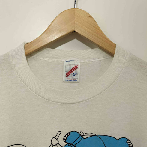 ジャージーズ JERZEES 90s USA製 ORTHOPEDIC TECHNASAURUS 恐竜 クルーネック Tシャツ メンズ import:L