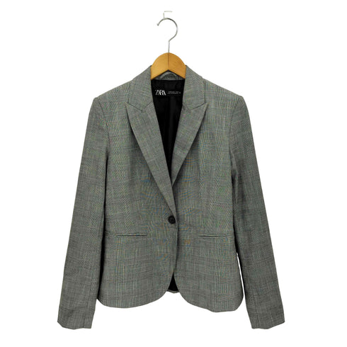 ザラ ZARA グレンチェック テーラードジャケット レディース 34
