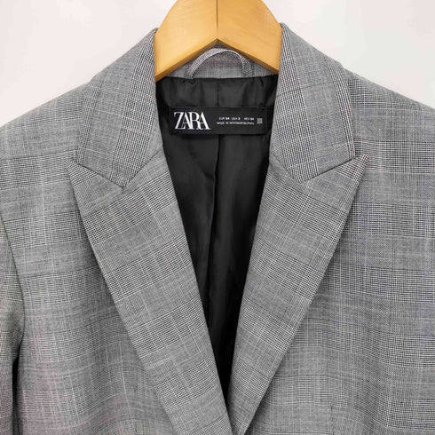 ザラ ZARA グレンチェック テーラードジャケット レディース 34