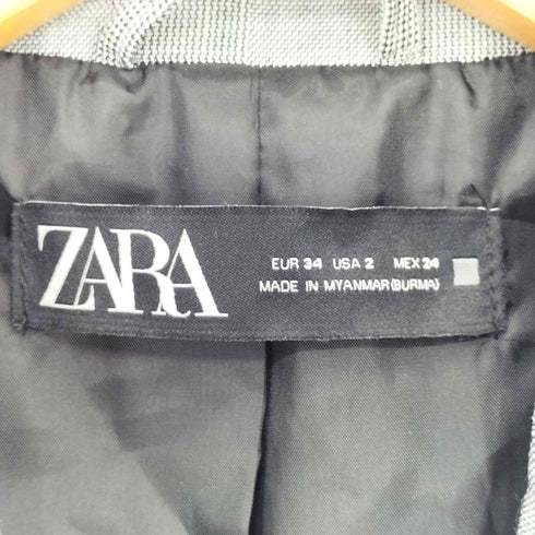 ザラ ZARA グレンチェック テーラードジャケット レディース 34