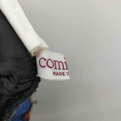 cominetti カシミヤ混 マルチカラー ボタン スカート レディース