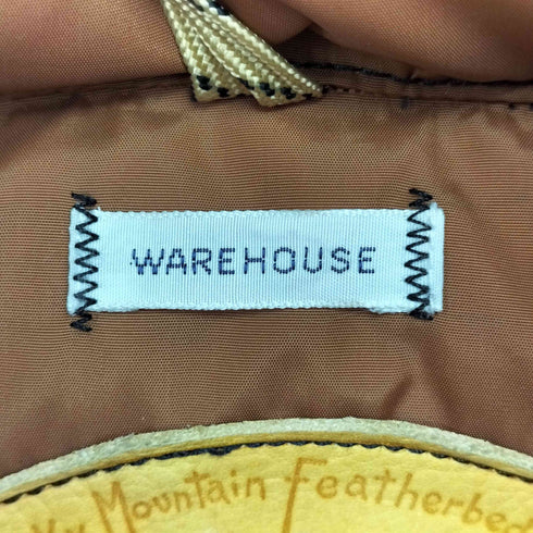 ウエアハウス WAREHOUSE レザー切り替え ダウンベスト メンズ US:40