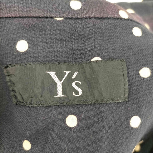 ワイズ Ys ドット 総柄 ボックスシルエット 開襟オープンカラー シャツ ブラウス レディース
