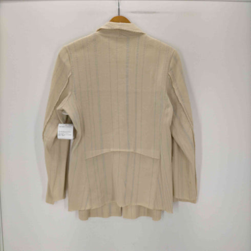 イッセイミヤケ ISSEY MIYAKE 10SS A.POC INSIDE カットフリンジ コットン ナイロン 1B ストライプ ニット テーラード ジャケット レディース JPN:2