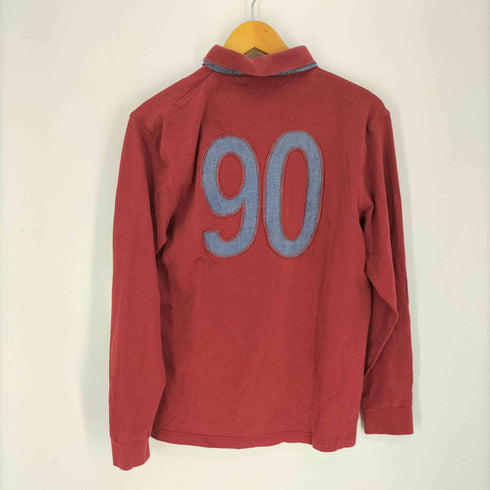 バック刺繍 ブランドロゴ ダブルカラー L/S ポロ シャツ メンズ JPN:L