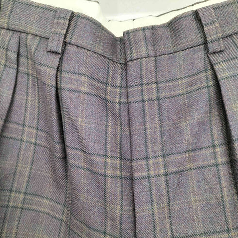 ザスコッチハウス The Scotch House ウール 2タック タータンチェック ワイドスラックス メンズ