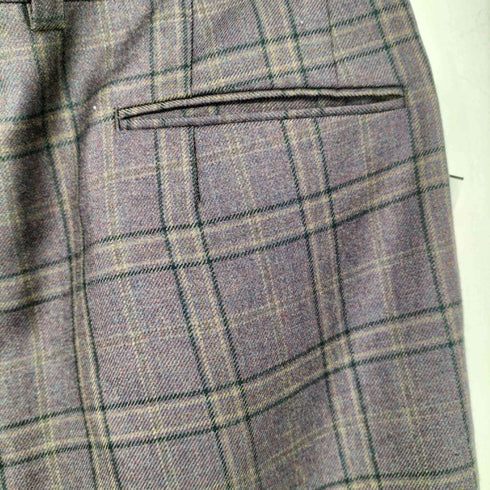 ザスコッチハウス The Scotch House ウール 2タック タータンチェック ワイドスラックス メンズ