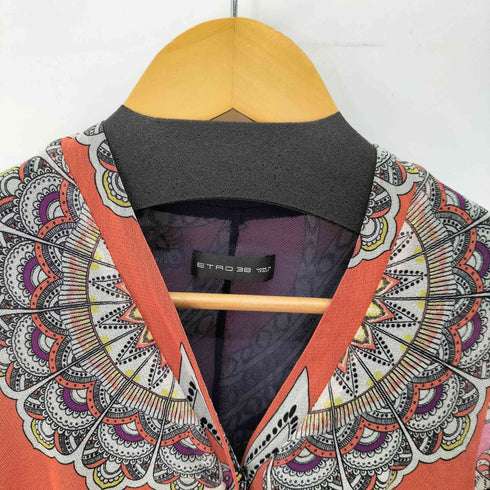 エトロ ETRO イタリア製 総柄 ギャザー シアー ワンピース レディース