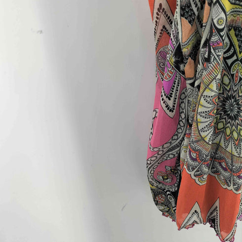 エトロ ETRO イタリア製 総柄 ギャザー シアー ワンピース レディース