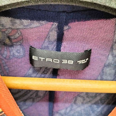 エトロ ETRO イタリア製 総柄 ギャザー シアー ワンピース レディース
