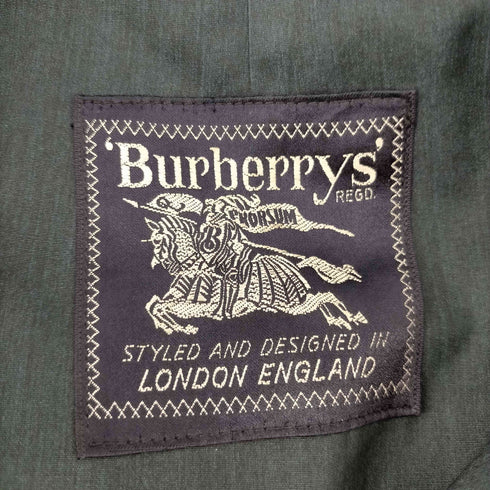 バーバリーズ BURBERRYS 70-80S OLD STYLED AND DESIGNED IN LONDON ENGLAND 英国製 玉虫ブルー バルマカーン ステンカラー ロング コート メンズ