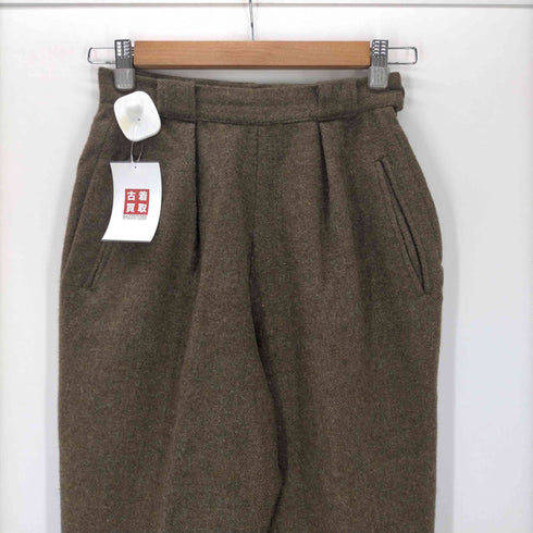 ワイズ Ys 80S 初期タグ サイドジップ 1タック ウール ナイロン テーパード パンツ レディース