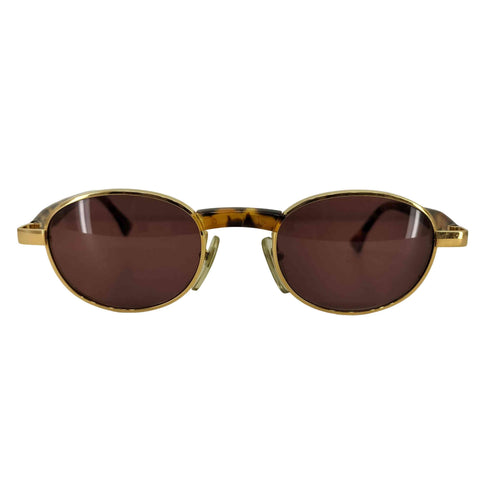 DONNA KARAN ヒョウ柄 カラーレンズ サングラス レディース