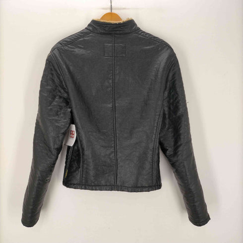 アルマーニジーンズ ARMANI JEANS 00S イタリア製 裏地ボア フェイクレザー シングル ライダース ジャケット メンズ I:48