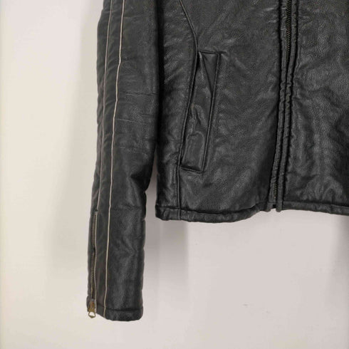アルマーニジーンズ ARMANI JEANS 00S イタリア製 裏地ボア フェイクレザー シングル ライダース ジャケット メンズ I:48