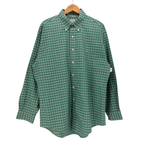 ブルックスブラザーズ BROOKS BROTHERS THE ORIGINAL POLO SHIRT ワンポイント刺繍 チェック L/S ポロカラー シャツ メンズ import:L