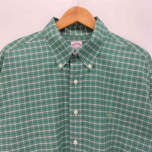 ブルックスブラザーズ BROOKS BROTHERS THE ORIGINAL POLO SHIRT ワンポイント刺繍 チェック L/S ポロカラー シャツ メンズ import:L