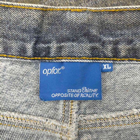 opfor . 汚れ加工 立体裁断 ツイスト バギー デニム パンツ メンズ XL