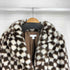 トップショップ TOPSHOP チェックフェイクファーロングコート レディース UK:6