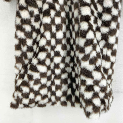 トップショップ TOPSHOP チェックフェイクファーロングコート レディース UK:6