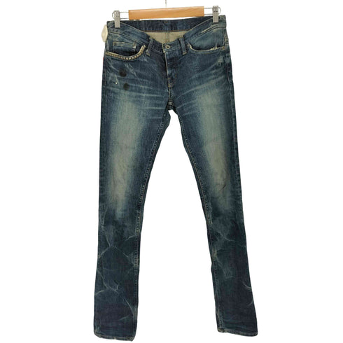 ヒステリックス HYSTERICS USED加工 スタッズ ラインストーン付き スキニー デニムパンツ レディース JPN:XS