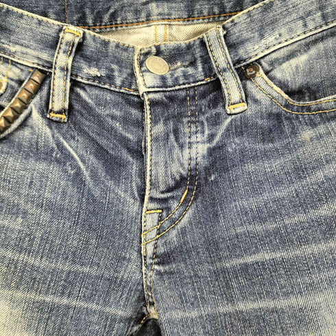 ヒステリックグラマー HYSTERIC GLAMOUR スタッズ付き スキニーデニムパンツ USED加工 レディース JPN:XS