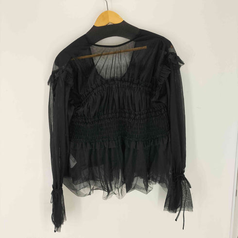 メゾンスペシャル MAISON SPECIAL 2way Ruffle Gathers Tulle Tops レディース FREE