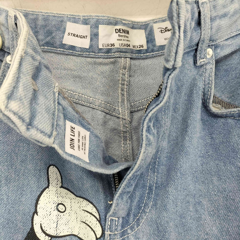 ベルシュカ BERSHKA キャラクタープリント ストレートデニム レディース EUR:36