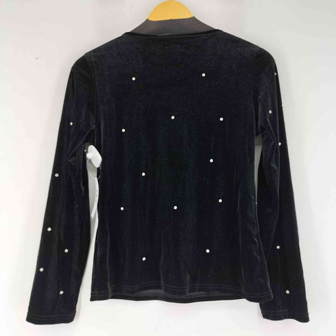 ストーンデザイン ベロア L/S トップス レディース