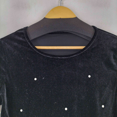 ストーンデザイン ベロア L/S トップス レディース